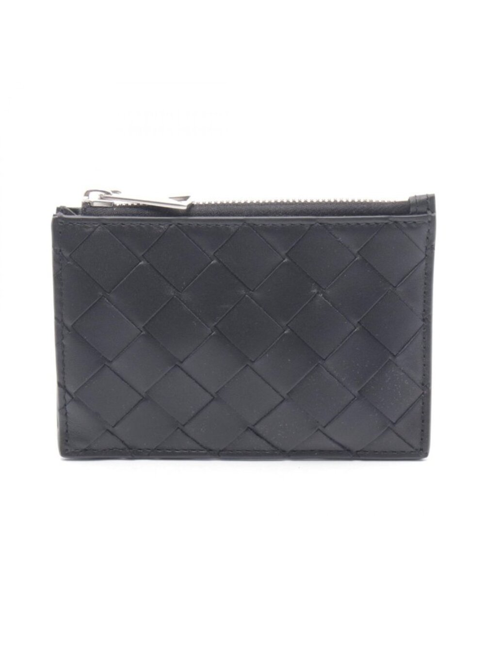 Bottega Veneta Coin Case Intrecciato Key Pouch Black Leather